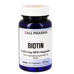 Abbildung: Biotin 0,45 mg GPH Kapseln Kapseln, 60 St PZN 09749490