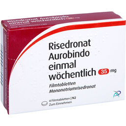 Abbildung: Risedronat Aurobindo 1xwöchentlich 35 mg Filmtabletten 4 St, Filmtabletten PZN 09749834