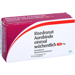 Abbildung: Risedronat Aurobindo 1xwöchentlich 35 mg Filmtabletten 12 St, Filmtabletten PZN 09749840