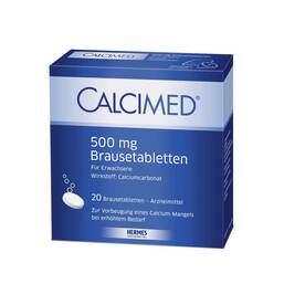 Abbildung: Calcimed 500 mg Brausetabletten 20 St, Brausetabletten PZN 09750151