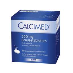 Abbildung: Calcimed 500 mg Brausetabletten 40 St, Brausetabletten PZN 09750168