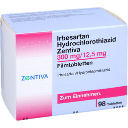 Abbildung: Irbesartan Hydrochlorothiazid Zentiva 300mg / 12,5mg 98 St, Filmtabletten PZN 09752109