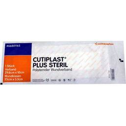 Abbildung: Cutiplast Plus steril 10x29,8 cm Verband 1 St, Verband PZN 09755728
