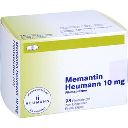 Abbildung: Memantin Heumann 10 mg Filmtabletten 98 St, Filmtabletten PZN 09759152