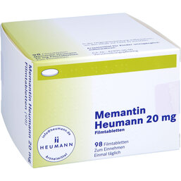 Abbildung: Memantin Heumann 20 mg Filmtabletten 98 St, Filmtabletten PZN 09759175