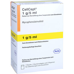 Abbildung: Cellcept Pulver zur Herstellung einer Suspension zum Einnehmen 110 g, Pulver zur Herstellung einer Suspension zum Einnehmen PZN 09762869