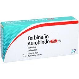 Abbildung: Terbinafin Aurobindo 250 mg Tabletten 14 St, Tabletten PZN 09763900