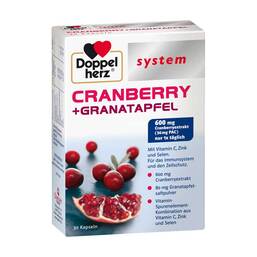 Abbildung: Doppelherz system Cranberry+Granatapfel Kapseln Kapseln, 30 St PZN 09764934