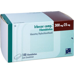 Abbildung: Irbecor comp. 300 mg / 25 mg Filmtabletten 100 St, Filmtabletten PZN 09765135