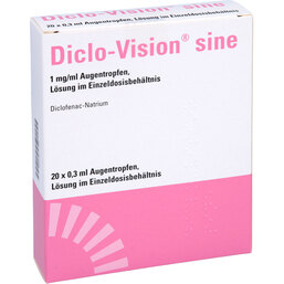 Abbildung: Diclo Vision sine 1mg / ml Augentropfen Single-Dose Unit 20X0.3 ml, Augentropfen PZN 09777397