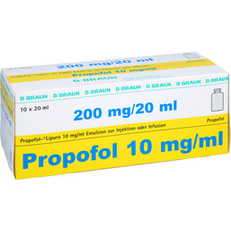 Abbildung: Propofol Lipuro 1% 10mg / ml Emuls.z.Injektion und Infusion Durchstechflasche 10X20 ml, Emulsion PZN 09777517