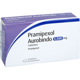 Abbildung: Pramipexol Aurobindo 0,088 mg Tabletten 30 St, Tabletten PZN 09779812