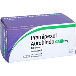 Abbildung: Pramipexol Aurobindo 0,18 mg Tabletten 100 St, Tabletten PZN 09779835