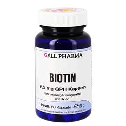 Abbildung: Biotin 2,5 mg GPH Kapseln Kapseln, 60 St PZN 09786723