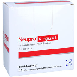 Abbildung: Neupro 4 mg / 24 h transdermale Pflaster 84 St, Pflaster transdermal PZN 09882154