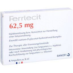Abbildung: Ferrlecit 62,5 mg Ampullen 6X5 ml, Ampullen PZN 09885431
