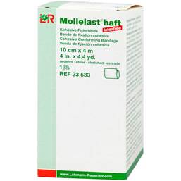 Abbildung: Mollelast haft latexfrei 10cmx4m gedehnt weiß 1 St, Binden PZN 09886123