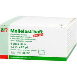 Abbildung: Mollelast haft latexfrei 4cmx20m gedehnt weiß 1 St, Binden PZN 09886152