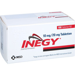 Abbildung: Inegy 10 mg / 20 mg Tabletten 100 St, Tabletten PZN 09887358