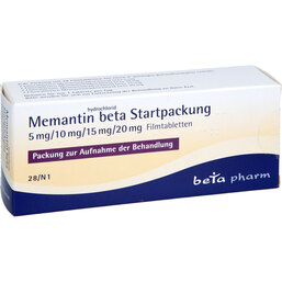 Abbildung: Memantinhydrochlorid beta Start 5mg / 10mg / 15mg / 20mg 28 St, Filmtabletten PZN 09890099