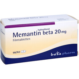 Abbildung: Memantinhydrochlorid beta 20 mg Filmtabletten 98 St, Filmtabletten PZN 09890231