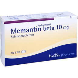Abbildung: Memantinhydrochlorid beta 10 mg Schmelztabletten 98 St, Schmelztabletten PZN 09890277