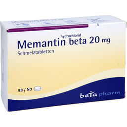Abbildung: Memantinhydrochlorid beta 20 mg Schmelztabletten 98 St, Schmelztabletten PZN 09890308