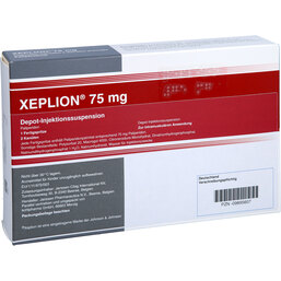 Abbildung: Xeplion 75 mg Depot-Injektionssuspension Fertigspritzen 1 St, Depot-Injektionssuspension PZN 09895607