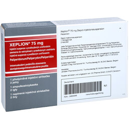 Abbildung: Xeplion 75 mg Depot-Injektionssuspension Fertigspritzen 1 St, Depot-Injektionssuspension PZN 09895688