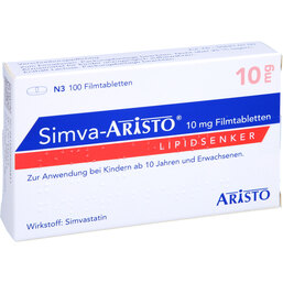 Abbildung: Simva Aristo 10 mg Filmtabletten 100 St, Filmtabletten PZN 09900685