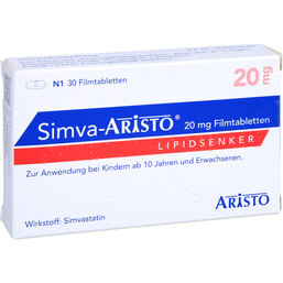Abbildung: Simva Aristo 20 mg Filmtabletten 30 St, Filmtabletten PZN 09900691