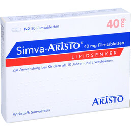 Abbildung: Simva Aristo 40 mg Filmtabletten 50 St, Filmtabletten PZN 09900745
