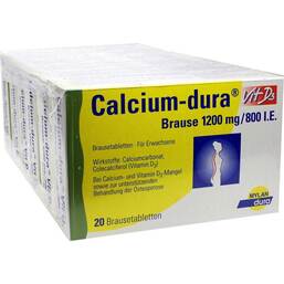 Abbildung: Calcium Dura Vit D3 Brause 1200 mg / 800 I.E. Brausetabletten, 120 St PZN 09911654