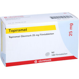 Abbildung: Topiramat Glenmark 25 mg Filmtabletten 100 St, Filmtabletten PZN 09920216