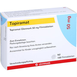 Abbildung: Topiramat Glenmark 50 mg Filmtabletten 100 St, Filmtabletten PZN 09920222
