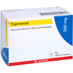 Abbildung: Topiramat Glenmark 200 mg Filmtabletten 100 St, Filmtabletten PZN 09920245