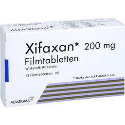 Abbildung: Xifaxan 200 mg Filmtabletten 12 St, Filmtabletten PZN 09920297