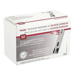 Abbildung: Beurer GL32 / GL34 / BGL60 Blutzucker Teststreifen 50 St, Teststreifen PZN 09920570