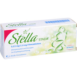 Abbildung: Stella STADA 0,03 mg / 2 mg Filmtabletten 126 St, Filmtabletten PZN 09921256