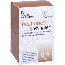 Abbildung: Beclomet Easyhaler 0,4 mg 100 Hub Starterkit 1 St, Inhalationspulver PZN 09923551