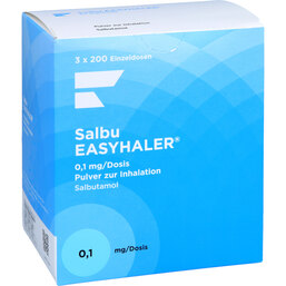 Abbildung: Salbu Easyhaler 0,1 mg 200 Hub Inhalationspulver 3 St, Inhalationspulver PZN 09923628