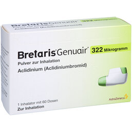 Abbildung: Bretaris Genuair 322 µg Pulver z.Inhalation 1x60ED 1 St, Inhalationspulver PZN 09924102
