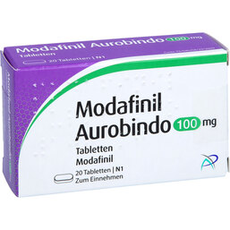 Abbildung: Modafinil Aurobindo 100 mg Tabletten 20 St, Tabletten PZN 09924898
