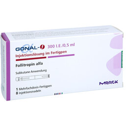 Abbildung: Gonal F 300 I.E. / 0,5 ml 22 Mikr. / 0,5ml Fertigpen 1 St, Injektionslösung in einem Fertigpen PZN 09927454