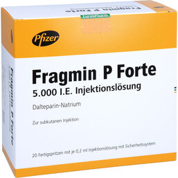 Abbildung: Fragmin 5.000 I.E. P Forte Fertigspritze mit Sicherheitssystem 20 St, Fertigspritzen PZN 09927738