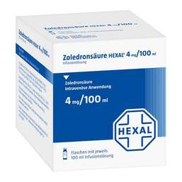 Abbildung: Zoledronsäure Hexal 4 mg / 100 ml Infusionslösung 1 St, Infusionslösung PZN 09929186