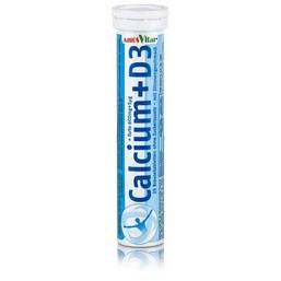 Abbildung: Calcium 600 mg + Vitamin D3 5µg Amosvital Brauset. 20 St, Brausetabletten PZN 09930172