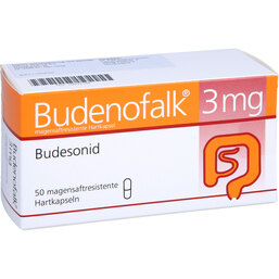 Abbildung: Budenofalk 3 mg magensaftresistente Kapseln 50 St, Magensaftresistente Hartkapseln PZN 09932194