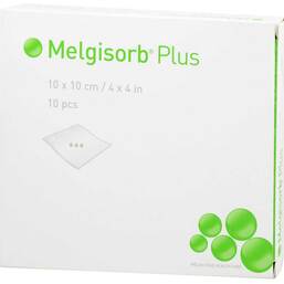 Abbildung: Melgisorb Plus Alginat Verband 10x10 cm steril 10 St, Verband PZN 09932662