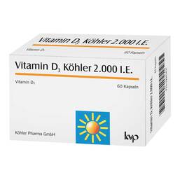 Abbildung: Vitamin D3 Köhler 2000 IE Kapseln Kapseln, 60 St PZN 09942407